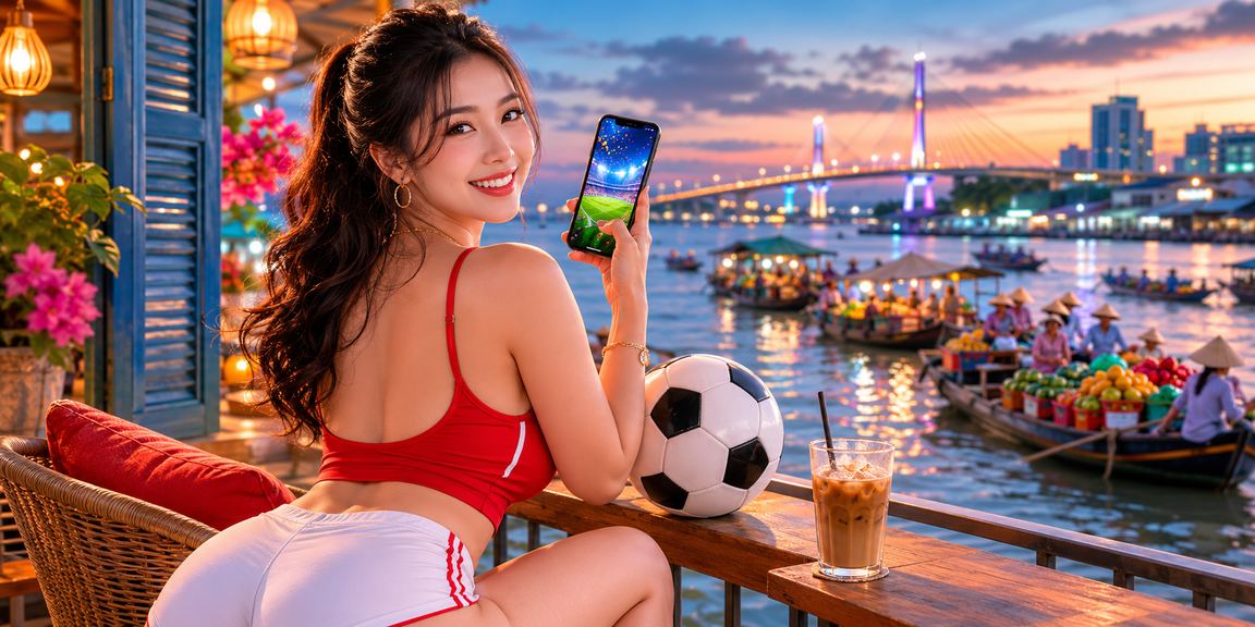 Người xem bóng đá và đặt cược trực tuyến tại quán cà phê Cần Thơ