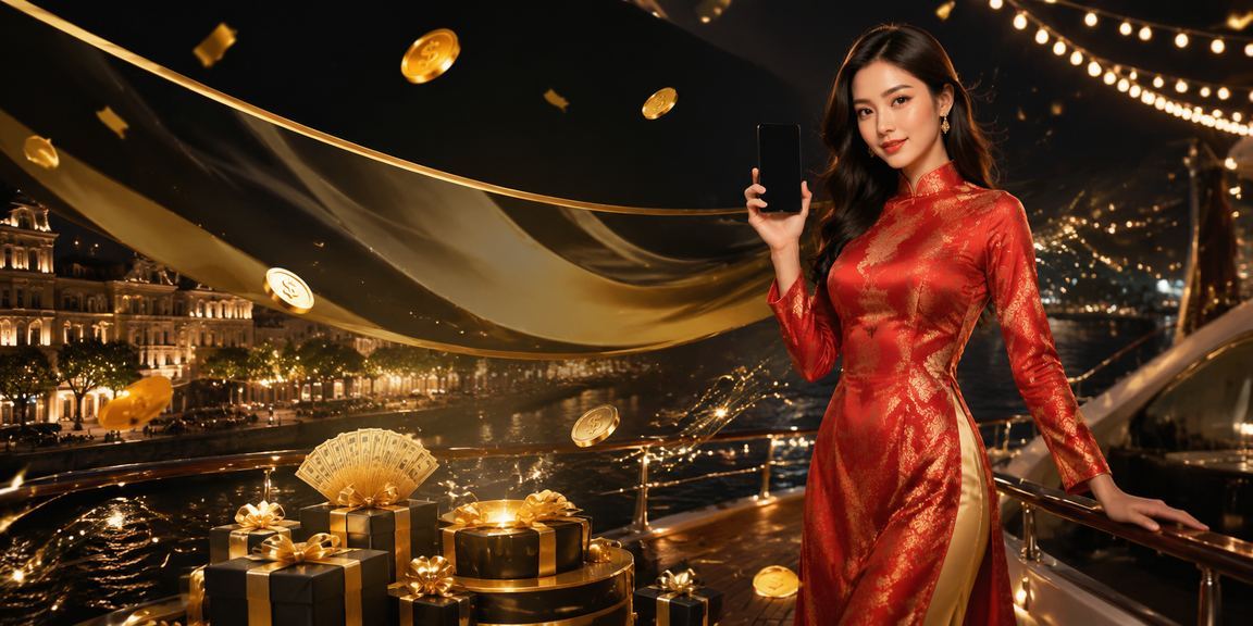 Cô gái Hà Nội trong trang phục áo dài nhận thưởng hoàn tiền casino trực tuyến