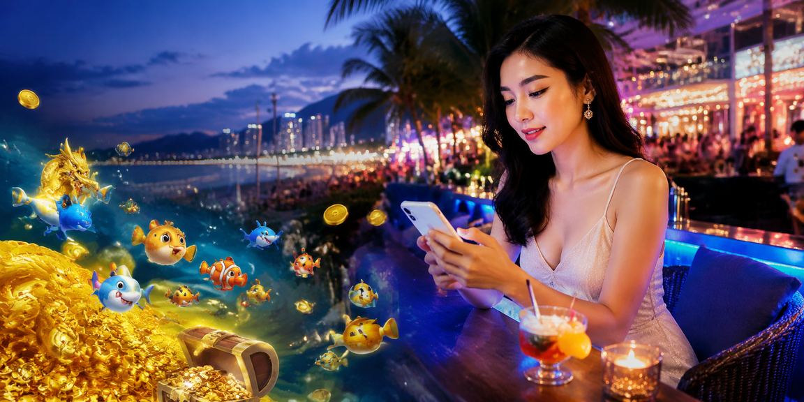 Người chơi trải nghiệm casino trên di động tại bãi biển Nha Trang
